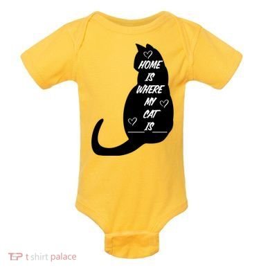 Home Is Where My Cat Is Funny Baby Bodysuit