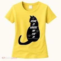 Home Is Where My Cat Is Funny Women's T-Shirt thumb 0