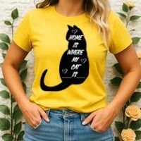 Home Is Where My Cat Is Funny Women's T-Shirt thumb 2
