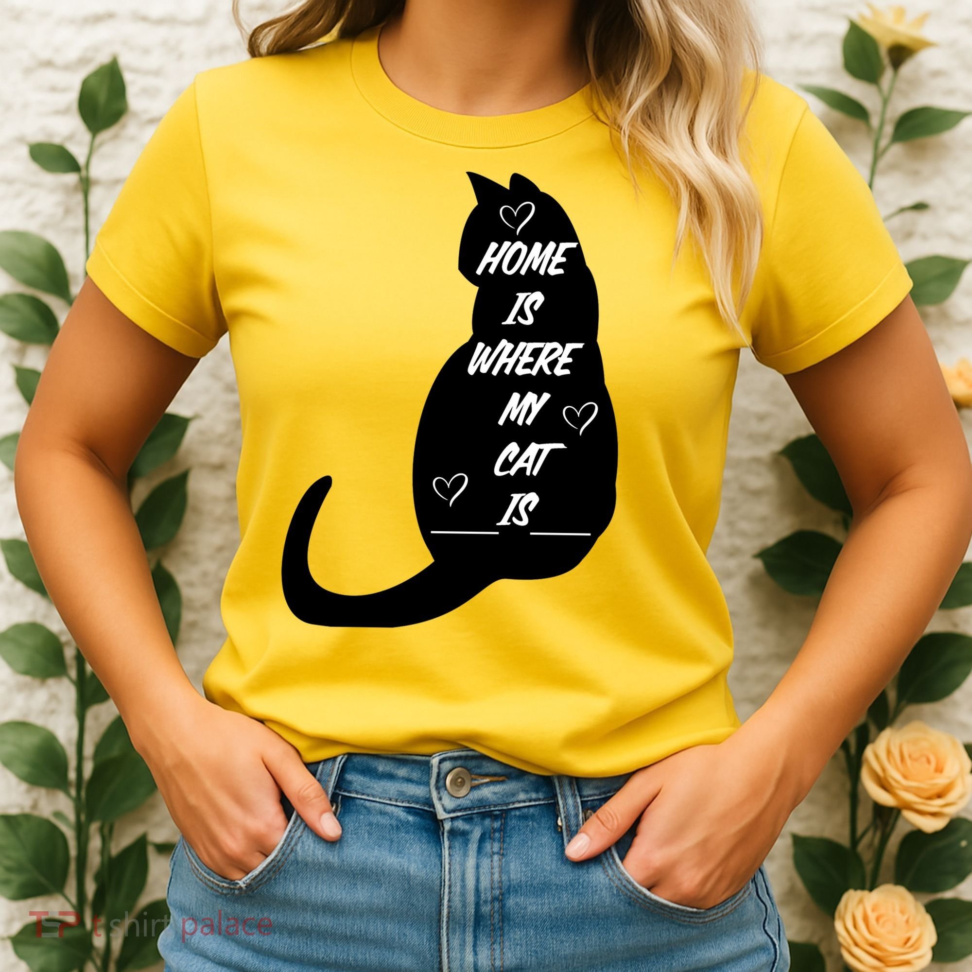 Home Is Where My Cat Is Funny Women's T-Shirt