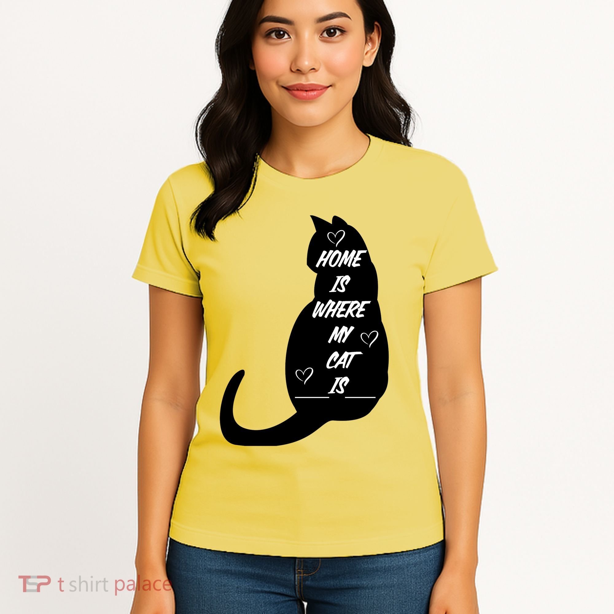 Home Is Where My Cat Is Funny Women's T-Shirt