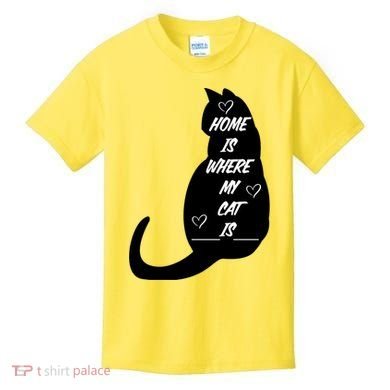 Home Is Where My Cat Is Funny Kids T-Shirt
