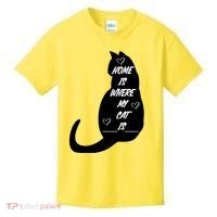 Home Is Where My Cat Is Funny Kids T-Shirt thumb 0