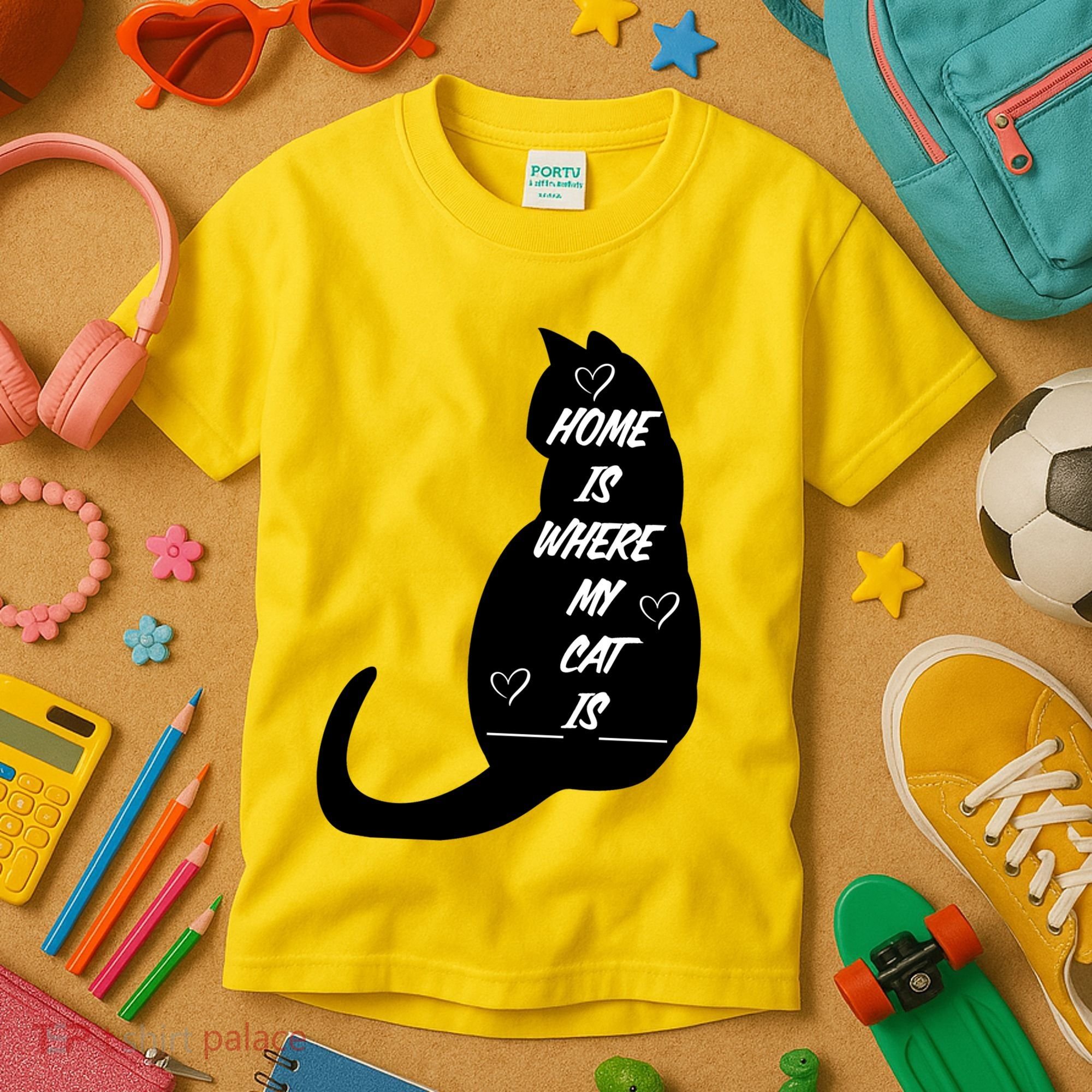 Home Is Where My Cat Is Funny Kids T-Shirt