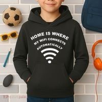 Home is Where My Wifi Connects Automatically Kids Hoodie thumb 2