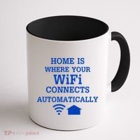 Home Is Where Wifi Connects Automatically Coffee Mug thumb 1