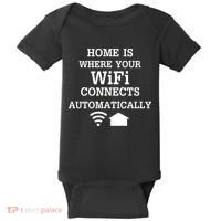 Home Is Where Wifi Connects Automatically Baby Bodysuit thumb 0
