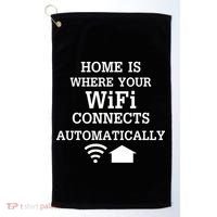 Home Is Where Wifi Connects Automatically Golf Towel thumb 0