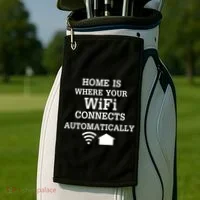 Home Is Where Wifi Connects Automatically Golf Towel thumb 2