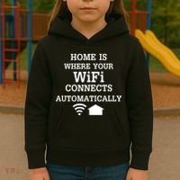Home Is Where Wifi Connects Automatically Kids Hoodie thumb 3