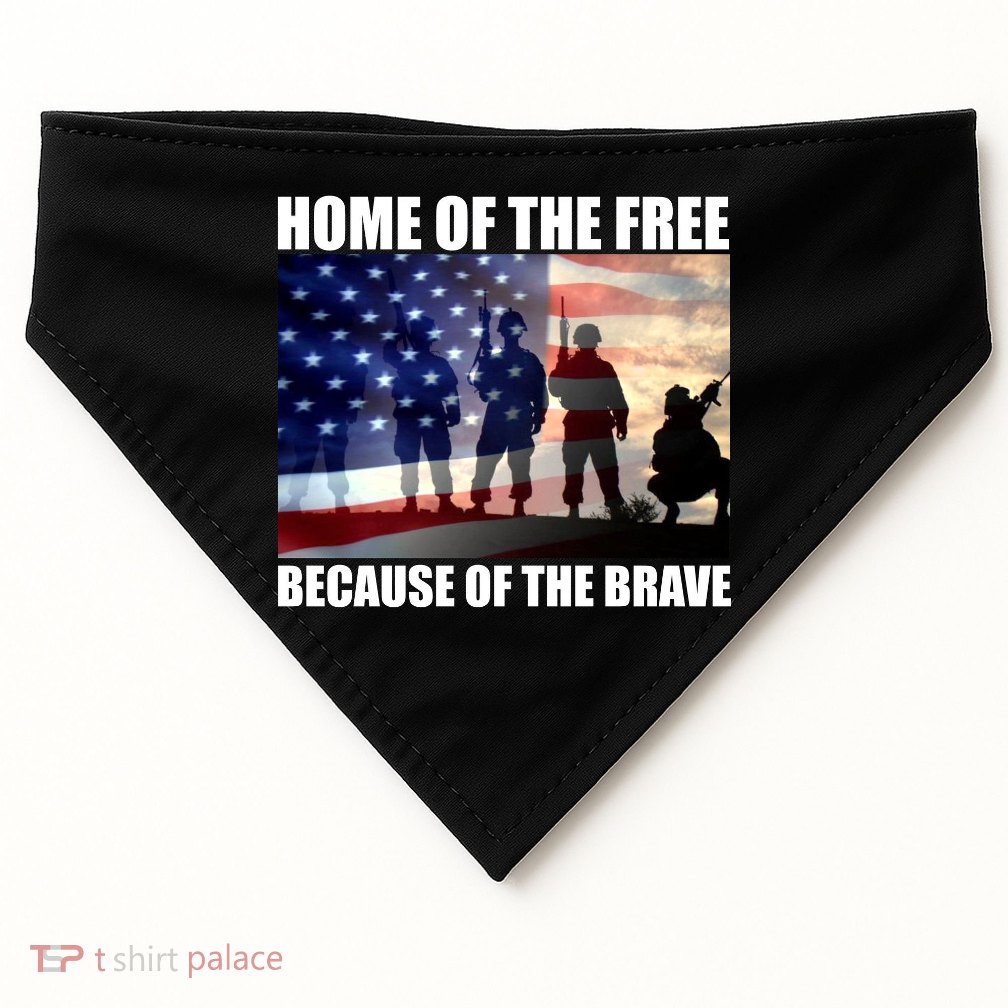 Home Of The Free Because Of The Brave USA-Made Doggie Bandana