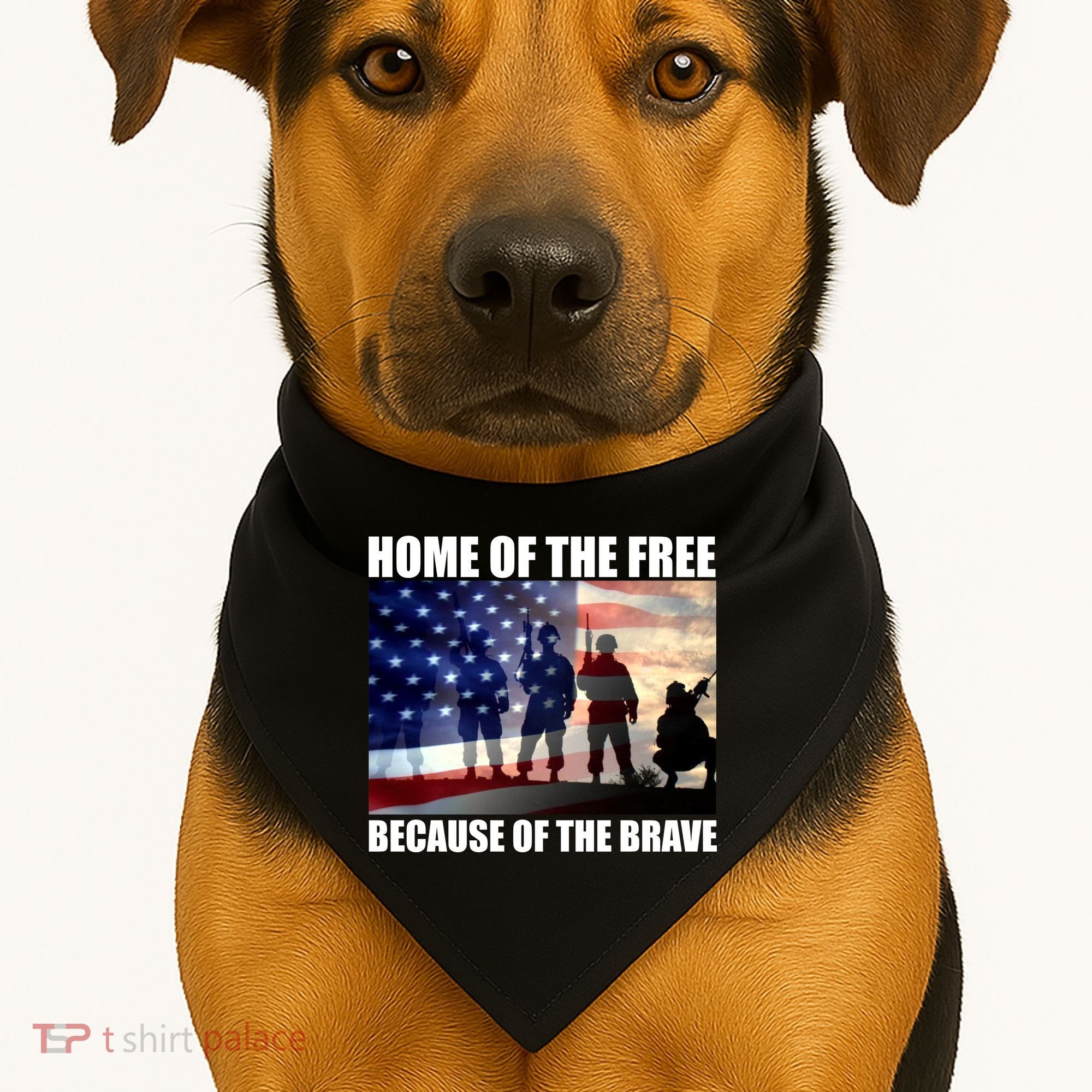 Home Of The Free Because Of The Brave USA-Made Doggie Bandana