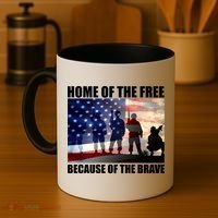 Home Of The Free Because Of The Brave Coffee Mug thumb 4