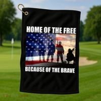 Home Of The Free Because Of The Brave Golf Towel thumb 1