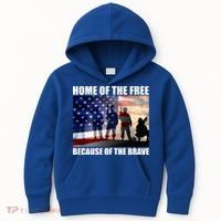 Home Of The Free Because Of The Brave Kids Hoodie thumb 0