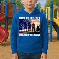 Home Of The Free Because Of The Brave Kids Hoodie thumb 2