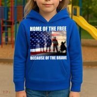Home Of The Free Because Of The Brave Kids Hoodie thumb 3
