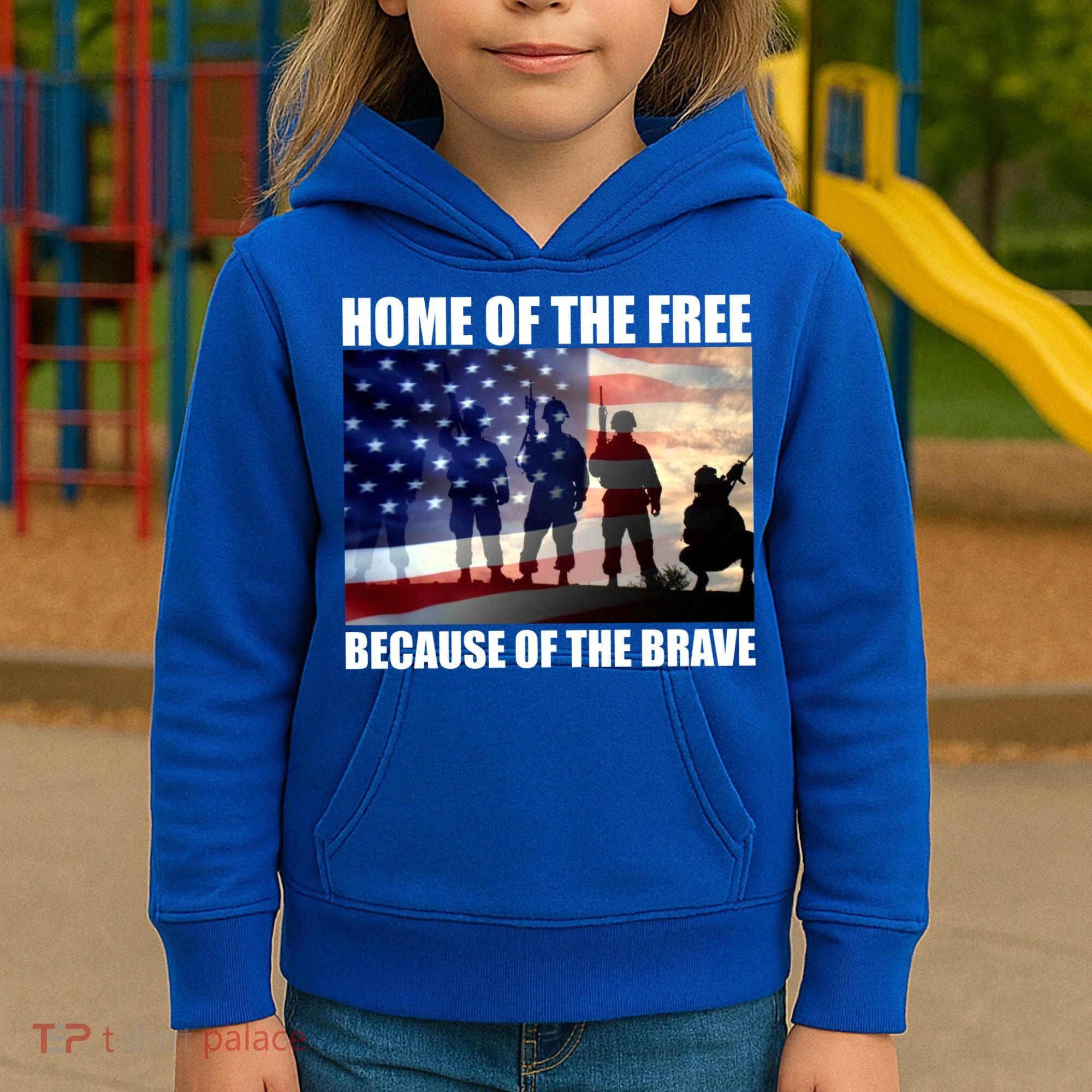 Home Of The Free Because Of The Brave Kids Hoodie