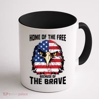 Home Of The Free Because Of The Brave Bald Eagle Coffee Mug thumb 1