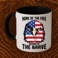 Home Of The Free Because Of The Brave Bald Eagle Coffee Mug thumb 2