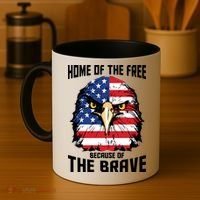 Home Of The Free Because Of The Brave Bald Eagle Coffee Mug thumb 4