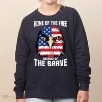 Home Of The Free Because Of The Brave Bald Eagle Women's Sweatshirt thumb 0
