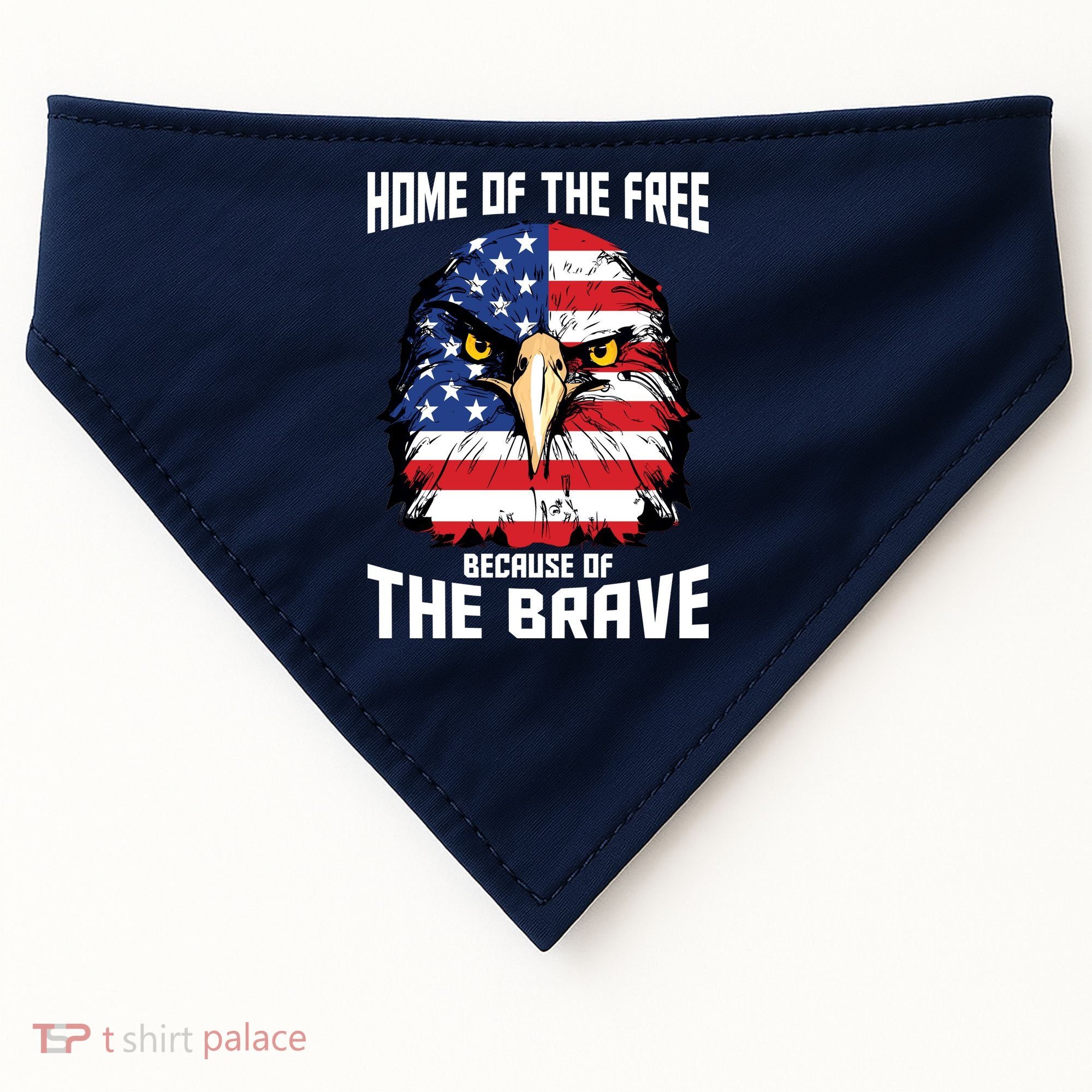 Home Of The Free Because Of The Brave Bald Eagle USA-Made Doggie Bandana