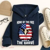 Home Of The Free Because Of The Brave Bald Eagle Hoodie thumb 4