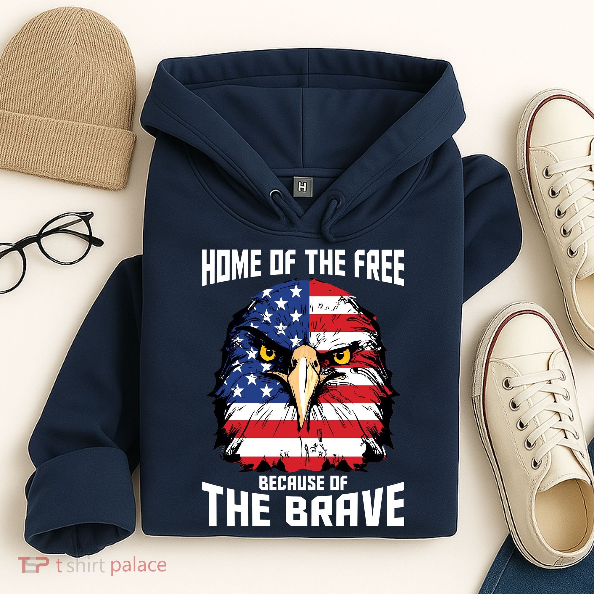Home Of The Free Because Of The Brave Bald Eagle Hoodie