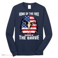 Home Of The Free Because Of The Brave Bald Eagle Long Sleeve Shirt thumb 0