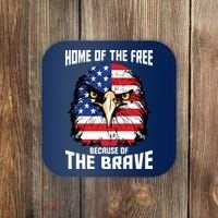 Home Of The Free Because Of The Brave Bald Eagle Coaster thumb 0