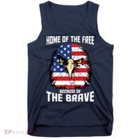 Home Of The Free Because Of The Brave Bald Eagle Tank Top thumb 0