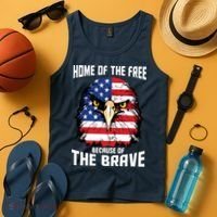 Home Of The Free Because Of The Brave Bald Eagle Tank Top thumb 4