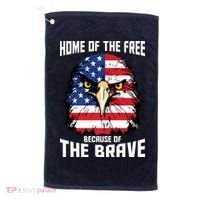 Home Of The Free Because Of The Brave Bald Eagle Golf Towel thumb 0