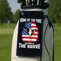 Home Of The Free Because Of The Brave Bald Eagle Golf Towel thumb 2