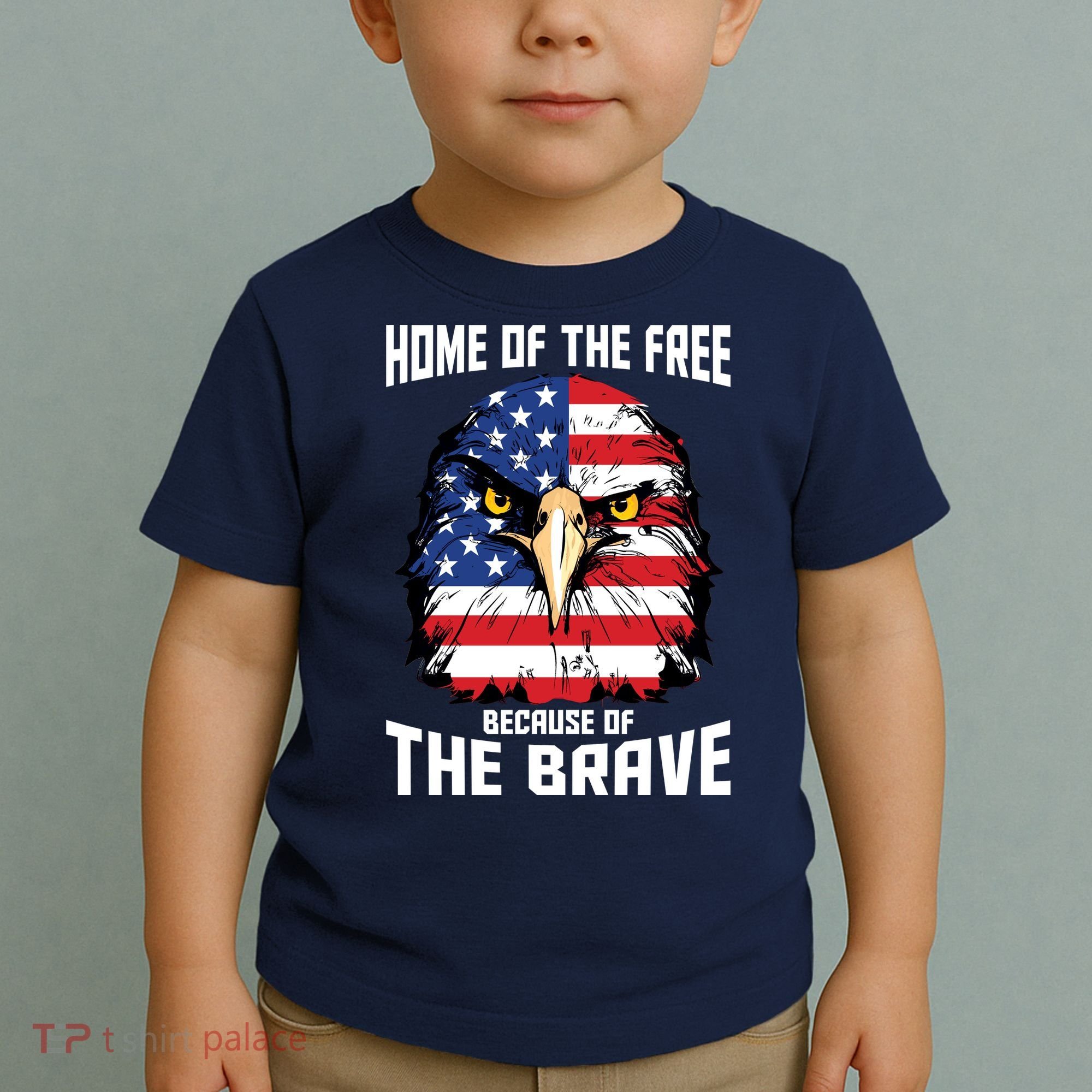 Home Of The Free Because Of The Brave Bald Eagle Toddler T-Shirt