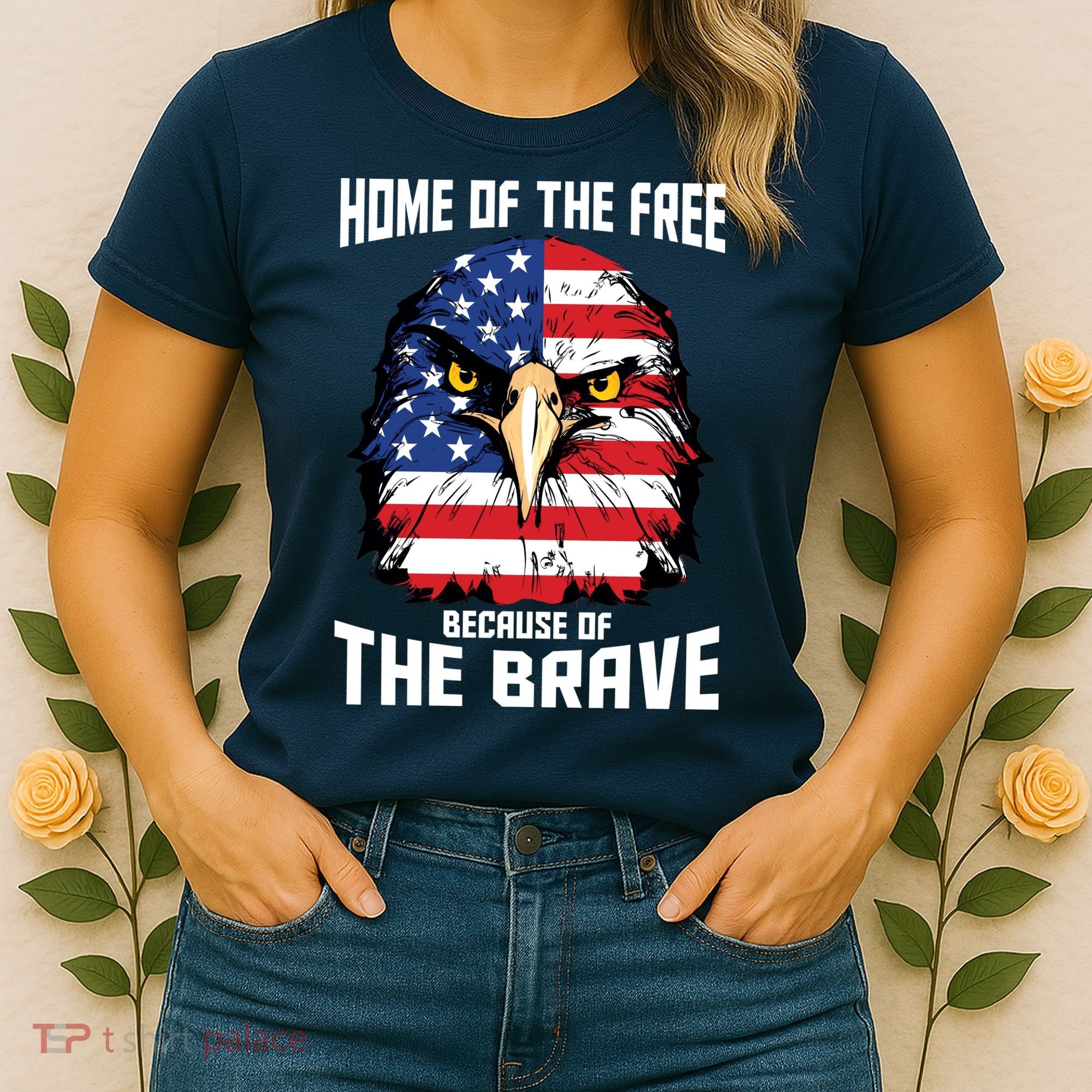 Home Of The Free Because Of The Brave Bald Eagle Women's T-Shirt