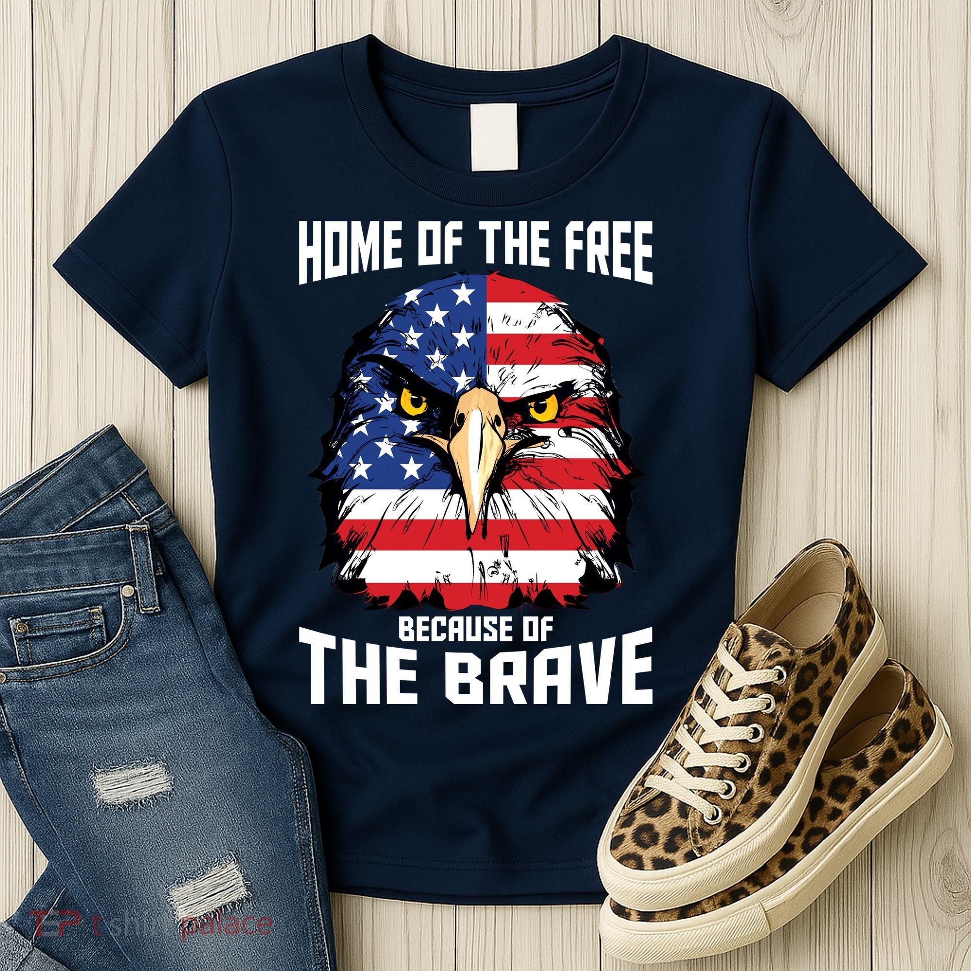 Home Of The Free Because Of The Brave Bald Eagle Women's T-Shirt