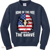 Home Of The Free Because Of The Brave Bald Eagle Kids Sweatshirt thumb 0