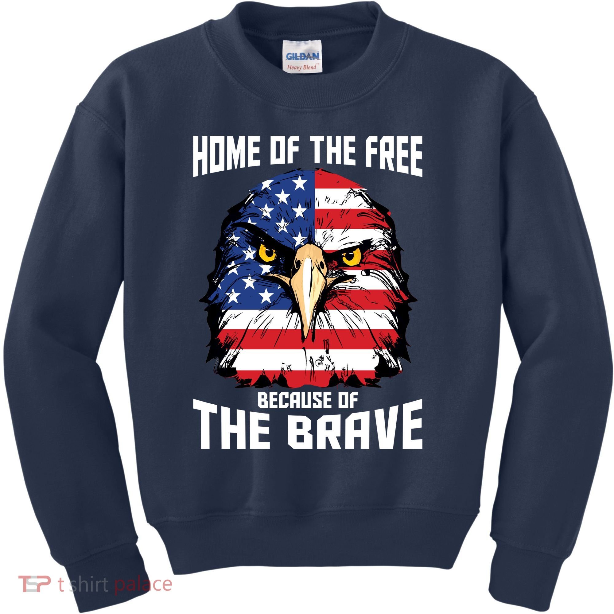 Home Of The Free Because Of The Brave Bald Eagle Kids Sweatshirt