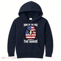 Home Of The Free Because Of The Brave Bald Eagle Kids Hoodie thumb 0