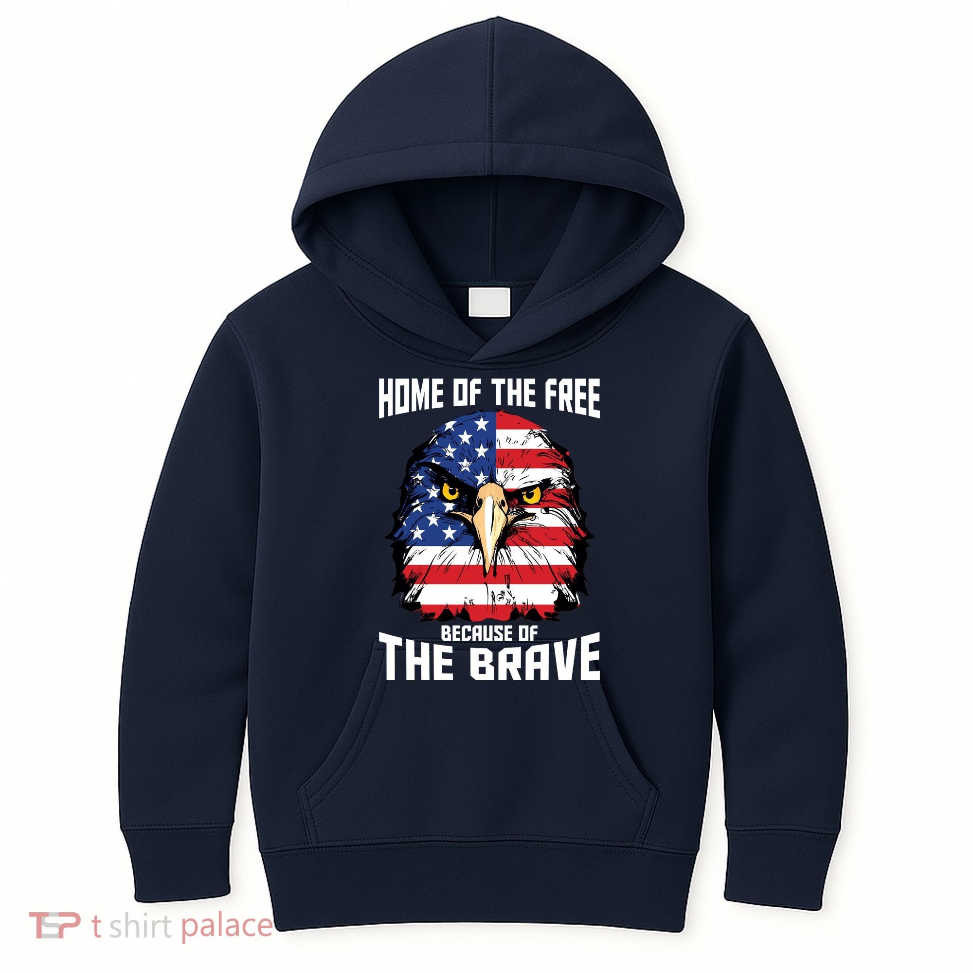 Home Of The Free Because Of The Brave Bald Eagle Kids Hoodie