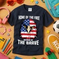 Home Of The Free Because Of The Brave Bald Eagle Kids T-Shirt thumb 3