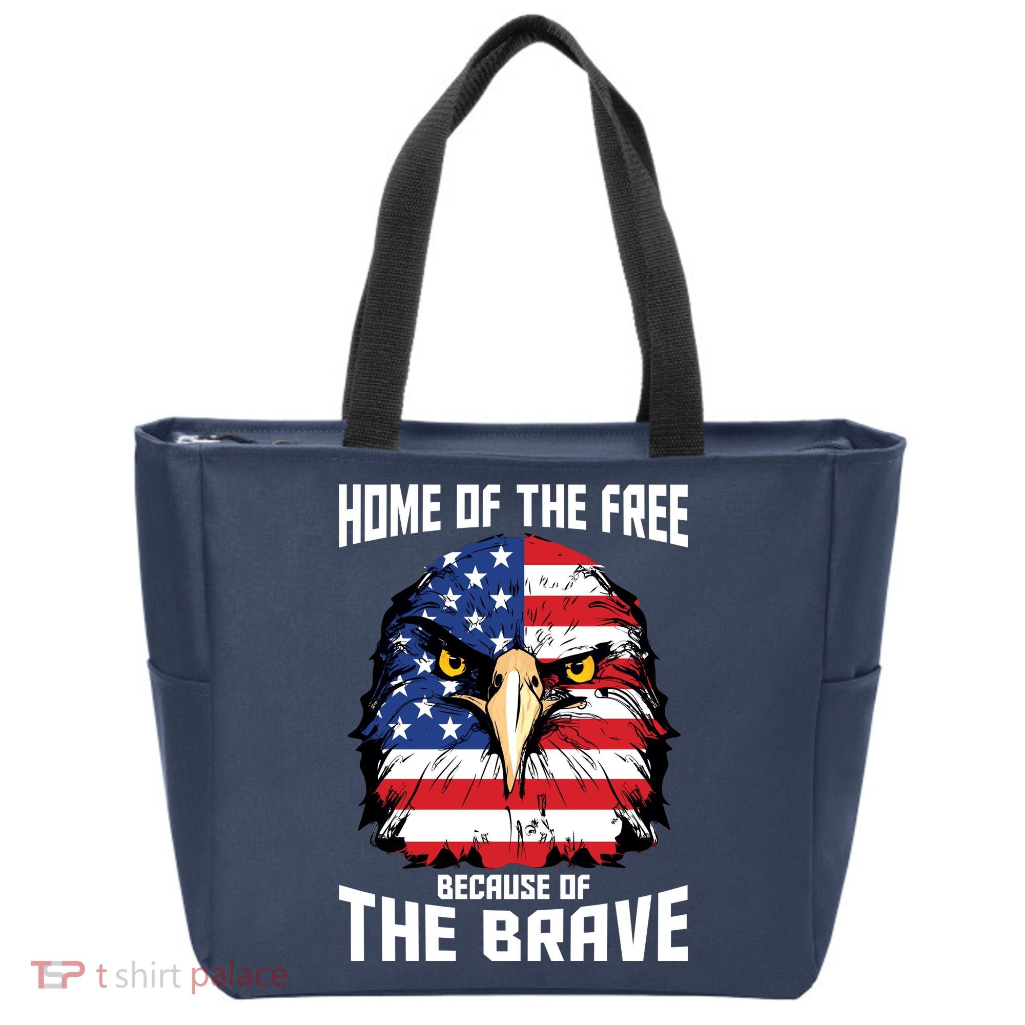 Home Of The Free Because Of The Brave Bald Eagle Tote Bag