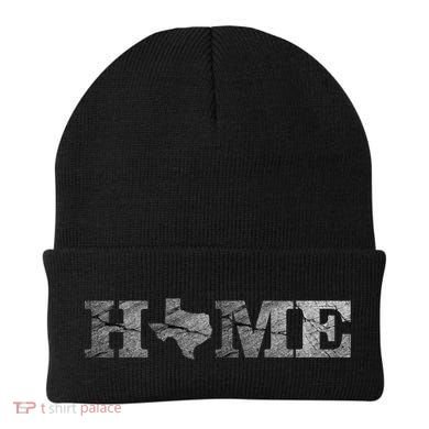 Home Texas State Map Stone Logo Beanie