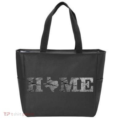 Home Texas State Map Stone Logo Tote Bag