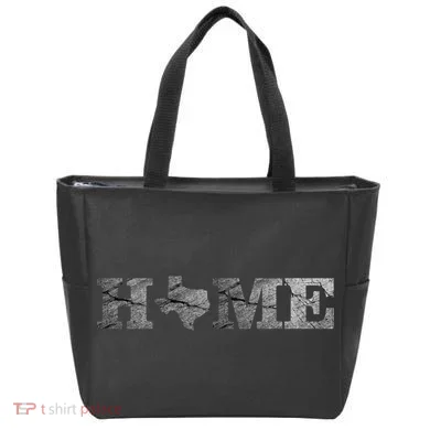 Home Texas State Map Stone Logo Tote Bag