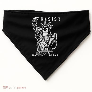 Hands Off National Parks Penguin Resist Protest ALT US USA-Made Doggie Bandana