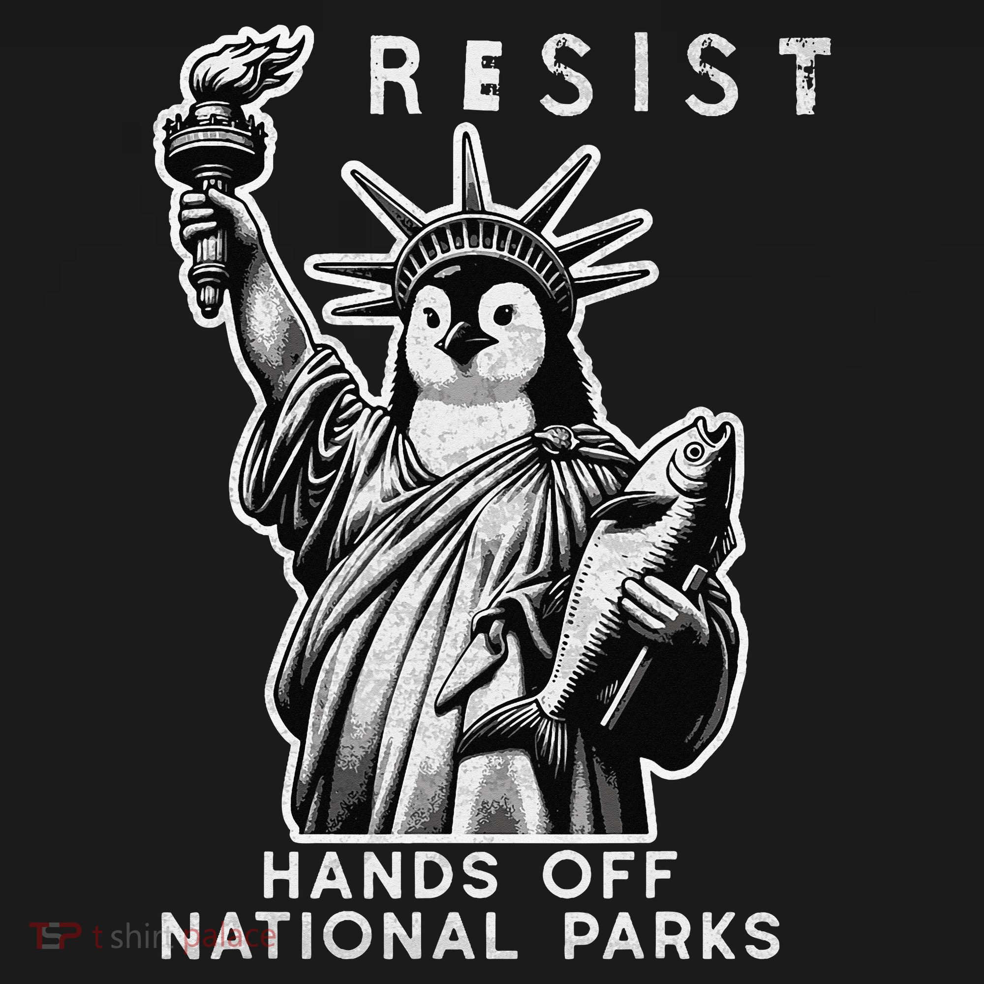Hands Off National Parks Penguin Resist Protest ALT US Apron
