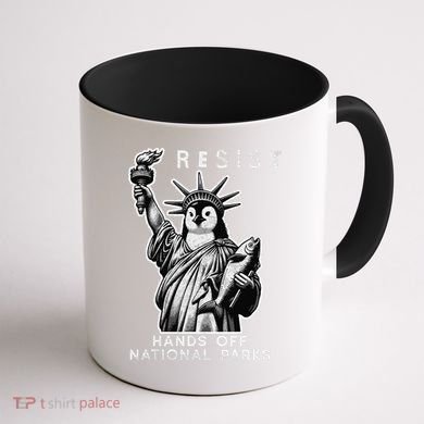 Hands Off National Parks Penguin Resist Protest ALT US Coffee Mug back